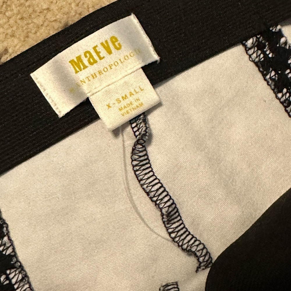 Maeve Kick Flare Pants Black White Flowers X-Small - Picture 5 of 5